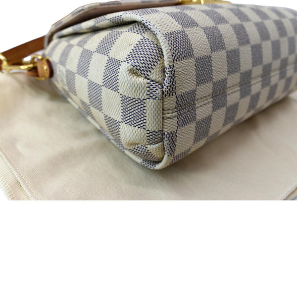 LOUIS VUITTON Croisette Damier Azur Satchel Crossbody Bag White