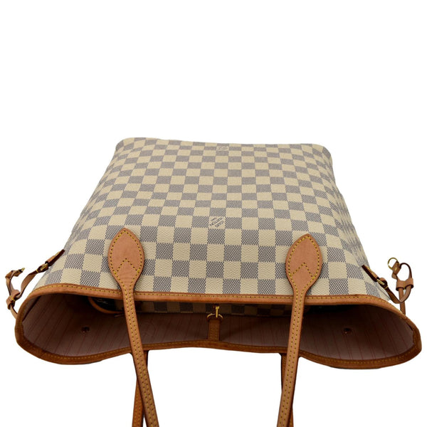 LOUIS VUITTON Neverfull MM Damier Azur Tote Bag White - Sold