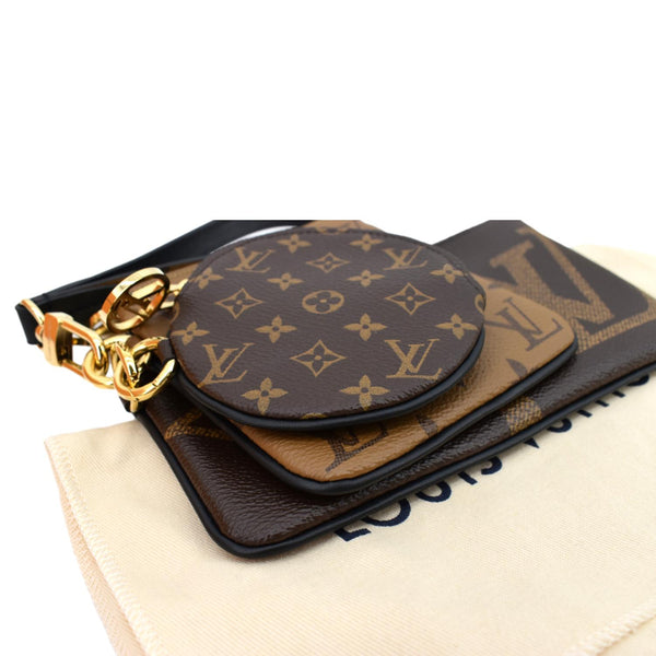 LOUIS VUITTON Monogram Canvas Trio Pouch Bag Brown