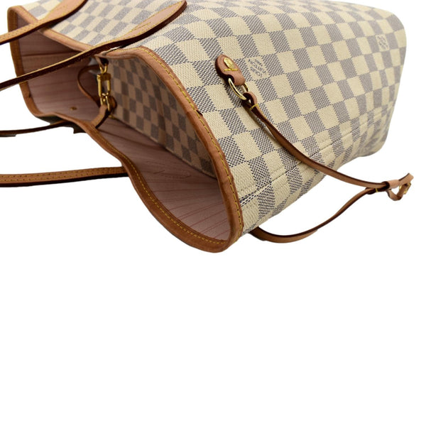 LOUIS VUITTON Neverfull MM Damier Azur Tote Bag White - Sold