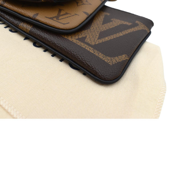 LOUIS VUITTON Monogram Canvas Trio Pouch Bag Brown