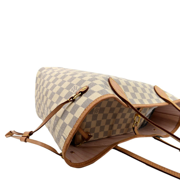 LOUIS VUITTON Neverfull MM Damier Azur Tote Bag White - Sold