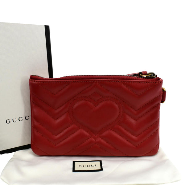 Gucci GG Marmont Calfskin Wristlet Wallet Red - Product