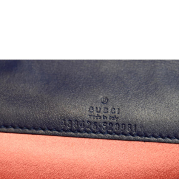 GUCCI Marmont GG Mini Velvet Matelasse Crossbody Bag Blue 488426