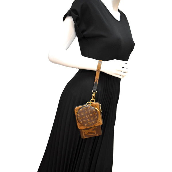 LOUIS VUITTON Monogram Canvas Trio Pouch Bag Brown