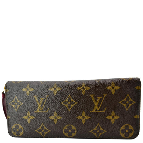 LOUIS VUITTON Clemence Monogram Canvas Wallet Brown