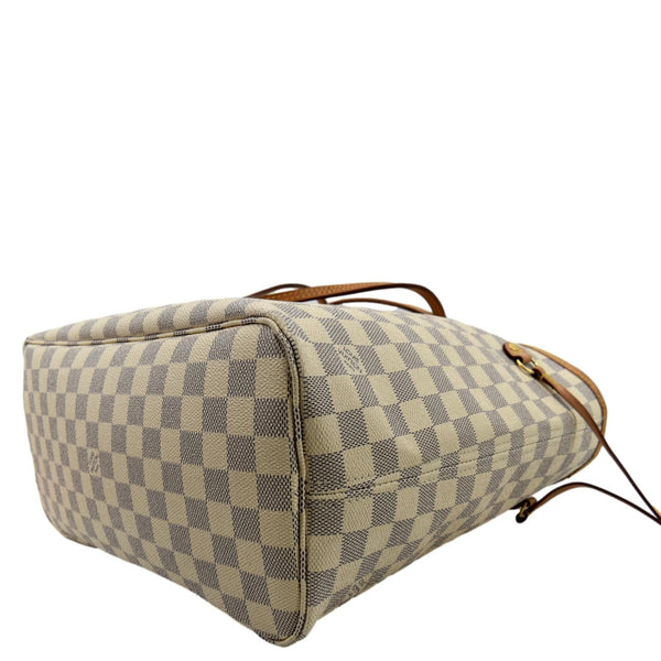 LOUIS VUITTON Neverfull MM Damier Azur Tote Bag White - Sold