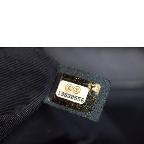 Chanel Large Boy Flap Leather Shoulder Bag in Black - Tag