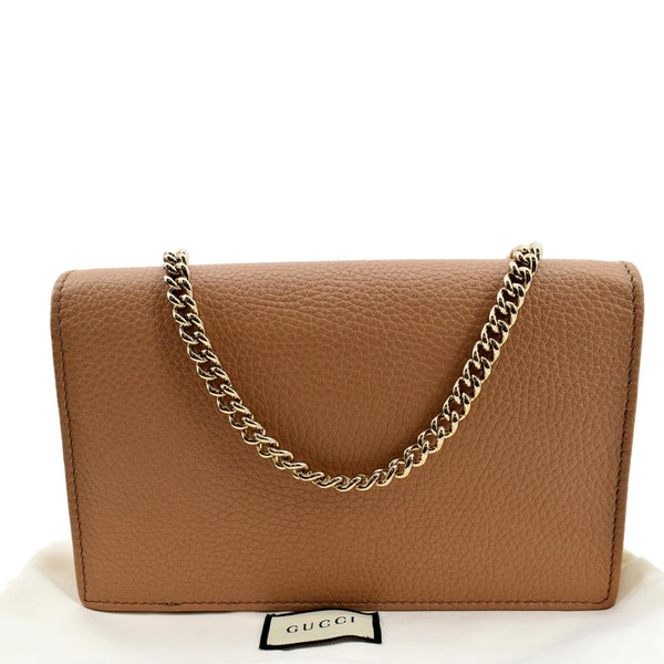 Gucci Soho Leather Wallet On Chain Crossbody Bag Brown - Back