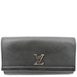 LOUIS VUITTON Lockme II Calfskin Leather Wallet Black