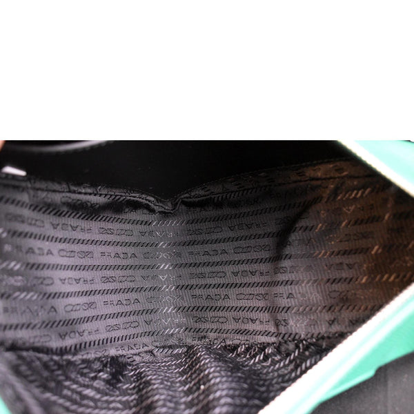 PRADA Triangle Saffiano Leather Shoulder Bag Green
