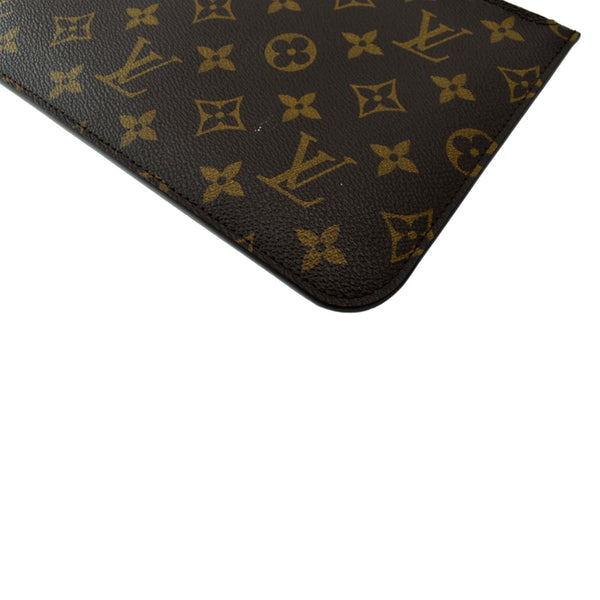 LOUIS VUITTON Neverfull Monogram Canvas Pochette Wristlet Pouch Brown