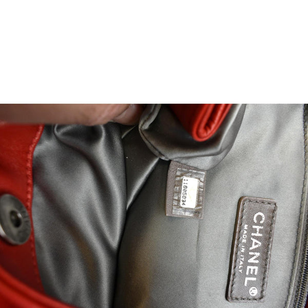 CHANEL Chain Fringe Flap Lambskin Leather Shoulder Bag Red