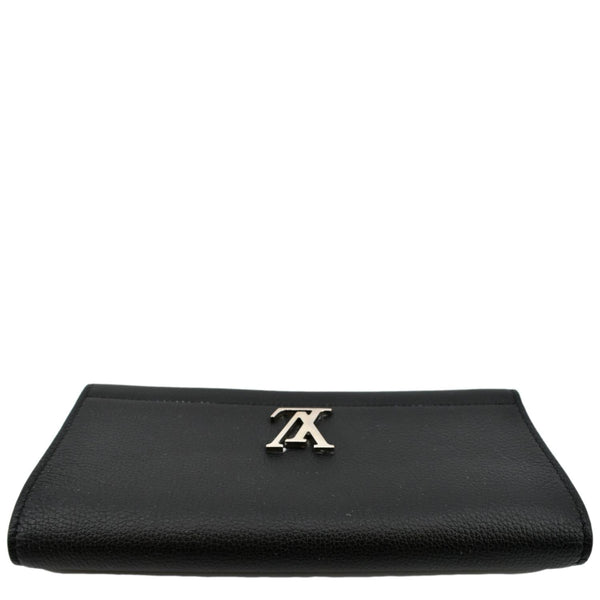 LOUIS VUITTON Lockme II Calfskin Leather Wallet Black