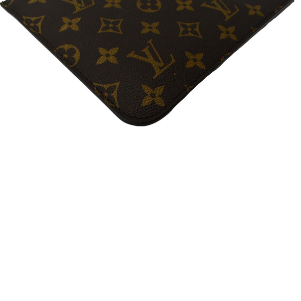 LOUIS VUITTON Neverfull Monogram Canvas Pochette Wristlet Pouch Brown