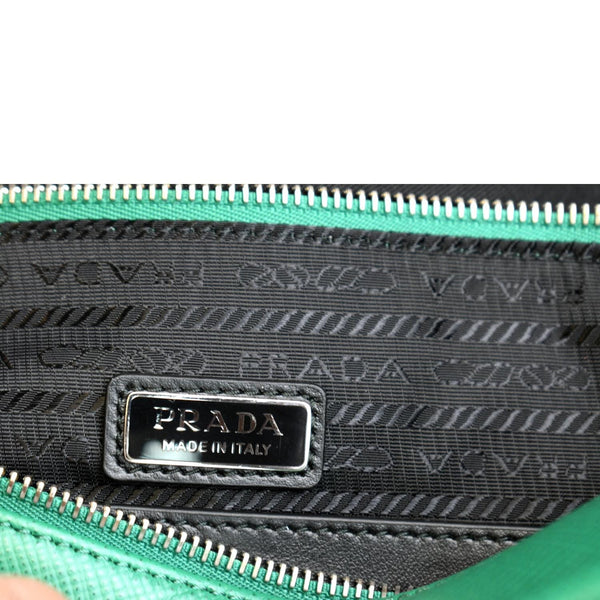 PRADA Triangle Saffiano Leather Shoulder Bag Green