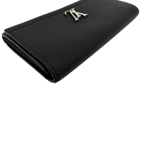 LOUIS VUITTON Lockme II Calfskin Leather Wallet Black