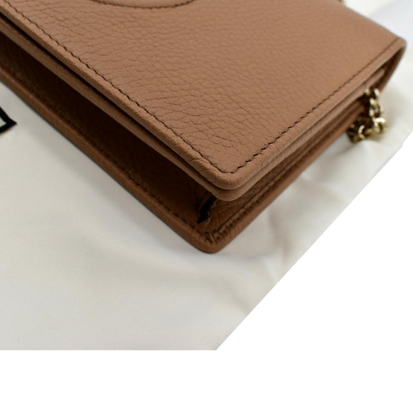 Gucci Soho Leather Wallet On Chain Crossbody Bag Brown - Bottom Right