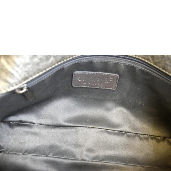 CHANEL Distressed Leo Lion Medium Flap Lambskin Leather Shoulder Bag Metallic