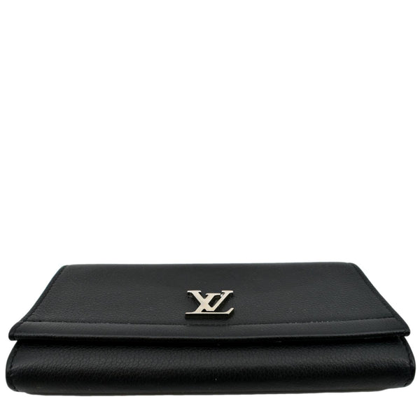 LOUIS VUITTON Lockme II Calfskin Leather Wallet Black