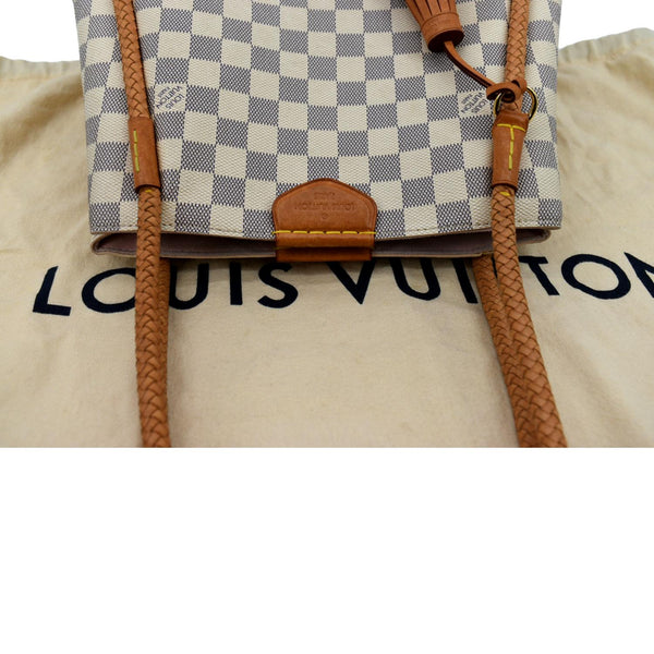 LOUIS VUITTON Propriano Damier Azur Tote Shoulder Bag White