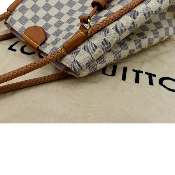 LOUIS VUITTON Propriano Damier Azur Tote Shoulder Bag White