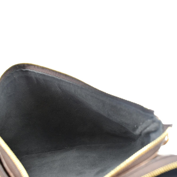 LOUIS VUITTON Double Zip Pochette Reverse Monogram Giant Crossbody Bag Brown