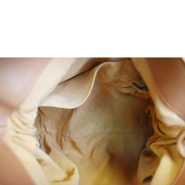 CHANEL Chain Around Quilted Lambskin Leather Hobo Bag Beige