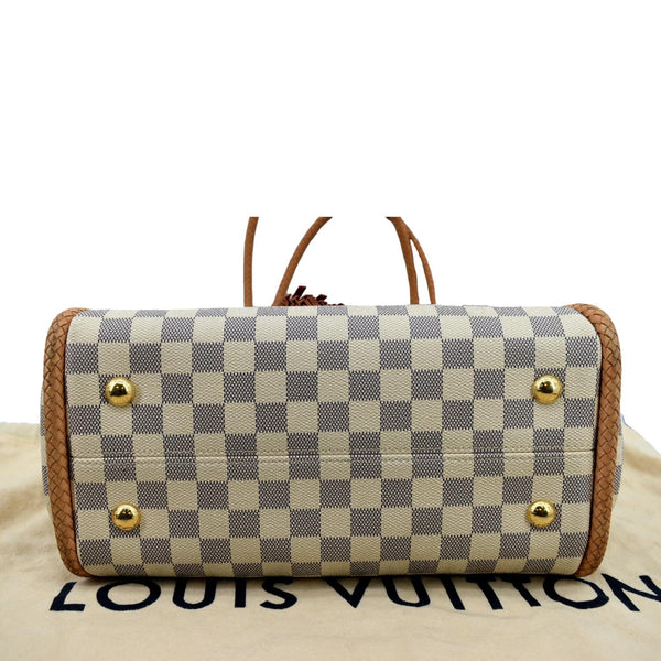 LOUIS VUITTON Propriano Damier Azur Tote Shoulder Bag White
