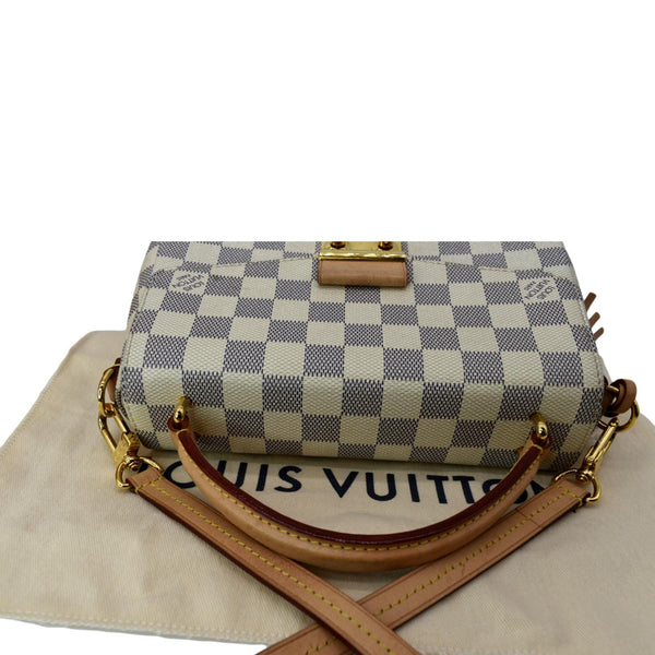 LOUIS VUITTON Croisette Damier Azur Satchel Crossbody Bag White