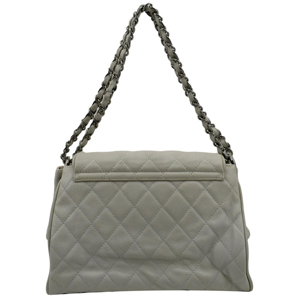 Chanel Timeless Accordion Flap Caviar Leather Bag White - Back