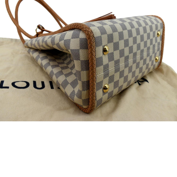 LOUIS VUITTON Propriano Damier Azur Tote Shoulder Bag White