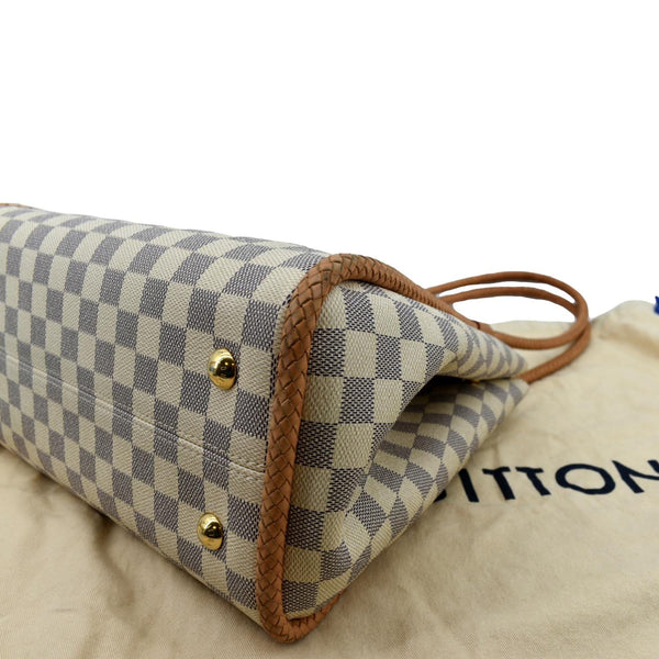 LOUIS VUITTON Propriano Damier Azur Tote Shoulder Bag White