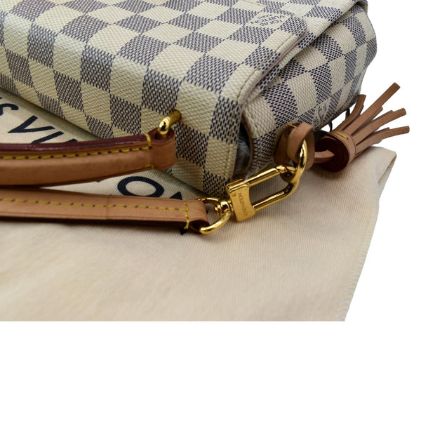 LOUIS VUITTON Croisette Damier Azur Satchel Crossbody Bag White