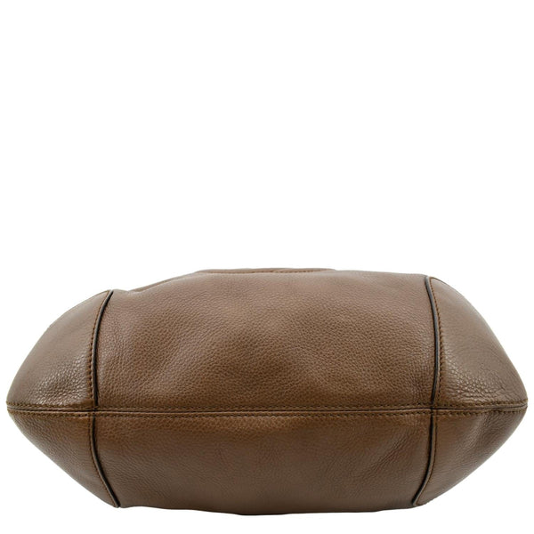 GUCCI Soho Pebbled Calfskin Leather Chain Shoulder Bag Maple Brown 308981