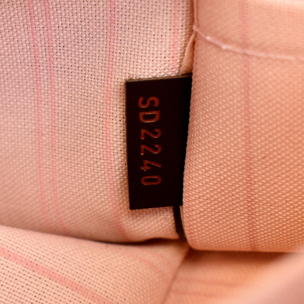 LOUIS VUITTON Neverfull Damier Ebene Pochette Wristlet Pouch Brown