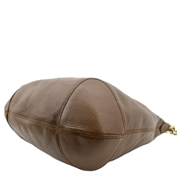 GUCCI Soho Pebbled Calfskin Leather Chain Shoulder Bag Maple Brown 308981