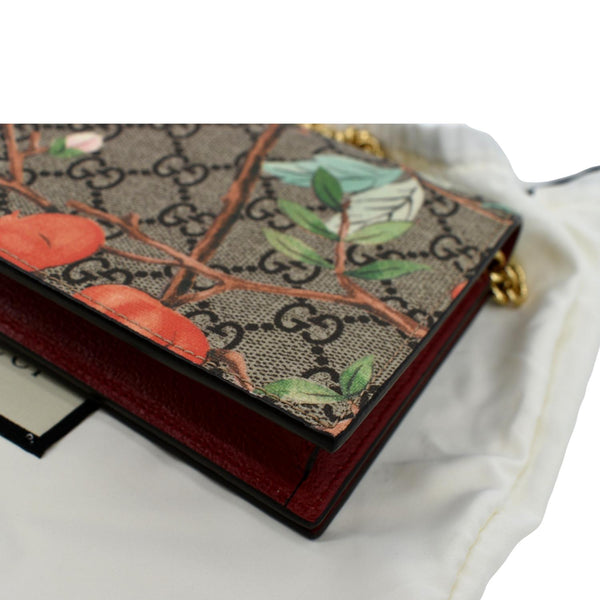 GUCCI Tian GG Supreme Canvas Chain Wallet Beige 424851