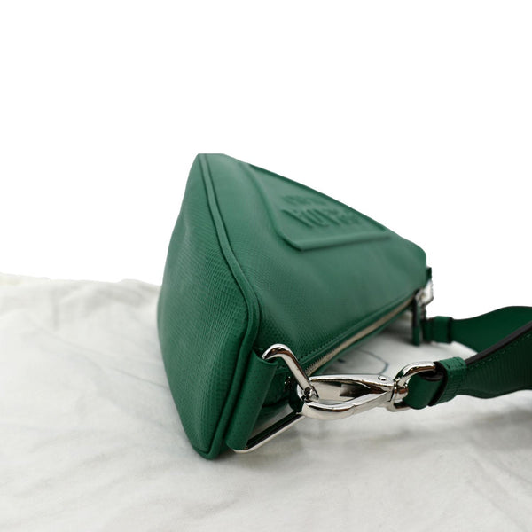 PRADA Triangle Saffiano Leather Shoulder Bag Green