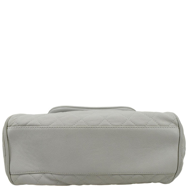 Chanel Timeless Accordion Flap Caviar Leather Bag White - Bottom