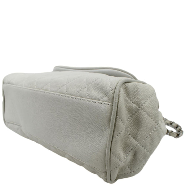 Chanel Timeless Accordion Flap Caviar Leather Bag White - Bottom Right