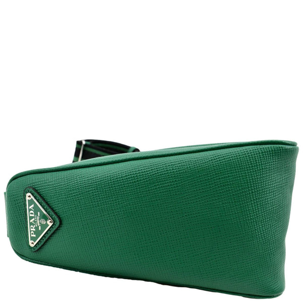 PRADA Triangle Saffiano Leather Shoulder Bag Green