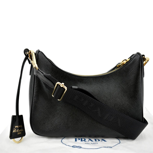 PRADA Re-Edition 2005 Saffiano Leather Shoulder Bag Black