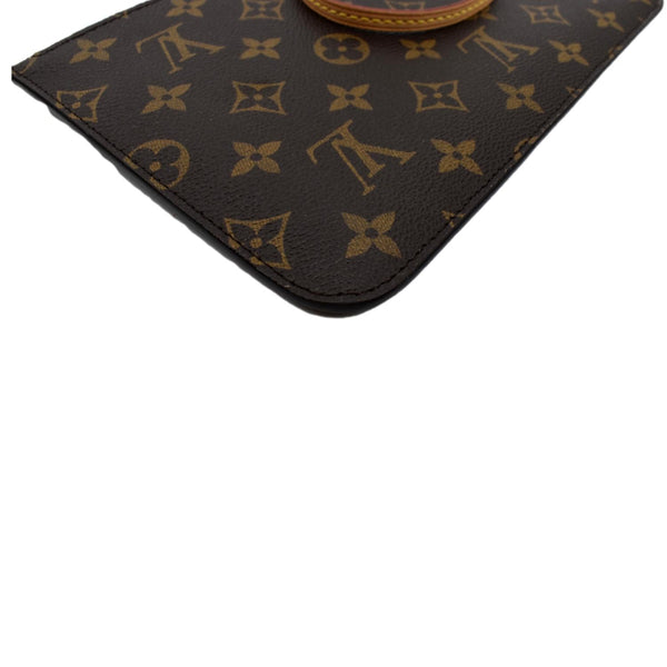 LOUIS VUITTON Neverfull Monogram Canvas Pochette Wristlet Pouch Brown
