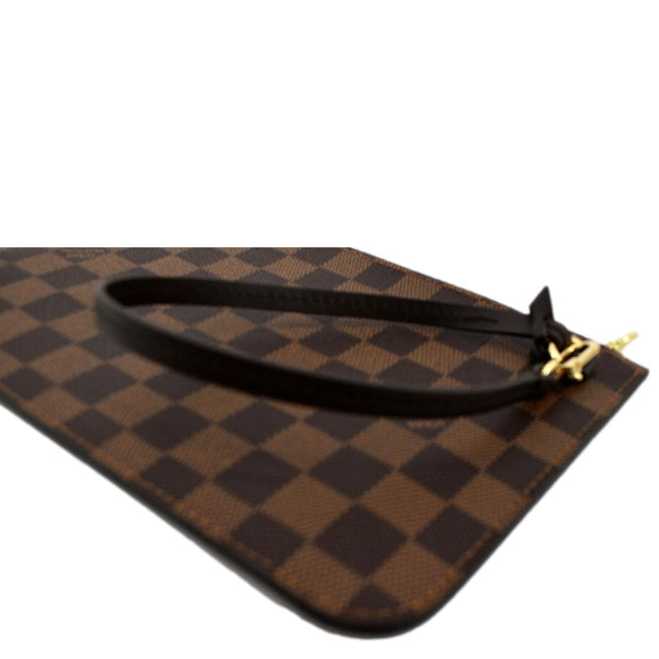 LOUIS VUITTON Neverfull Damier Ebene Pochette Wristlet Pouch Brown