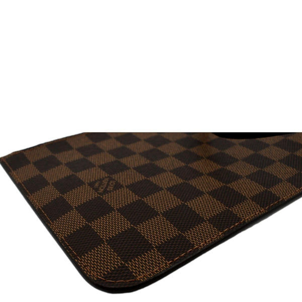 LOUIS VUITTON Neverfull Damier Ebene Pochette Wristlet Pouch Brown