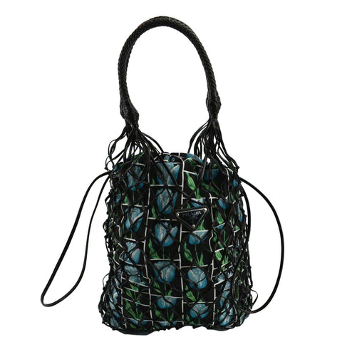PRADA Rete Fabric Mesh Netted Tote Bag Multicolor