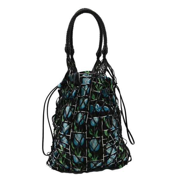 PRADA Rete Fabric Mesh Netted Tote Bag Multicolor