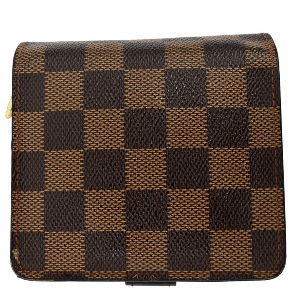 LOUIS VUITTON Bifold Compact Zip Damier Ebene Wallet Brown