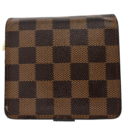 LOUIS VUITTON Bifold Compact Zip Damier Ebene Wallet Brown